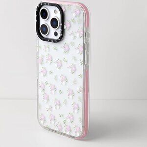 Iphone 16 Pro Pro Max Pink Flower Aesthetic Shockproof Cute Clear Flower Case